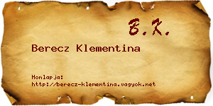 Berecz Klementina névjegykártya